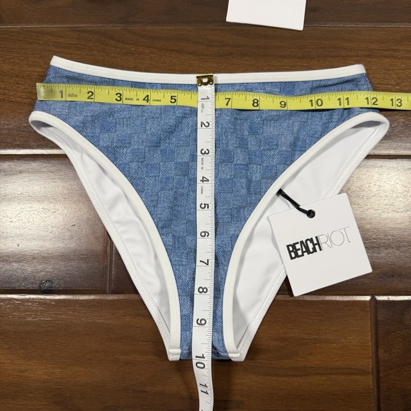 Beach Riot Size XS / S Blue Denim Daze 2 Piece Bikini Estelle Top Hester‎ Bottom - Picture 6 of 10